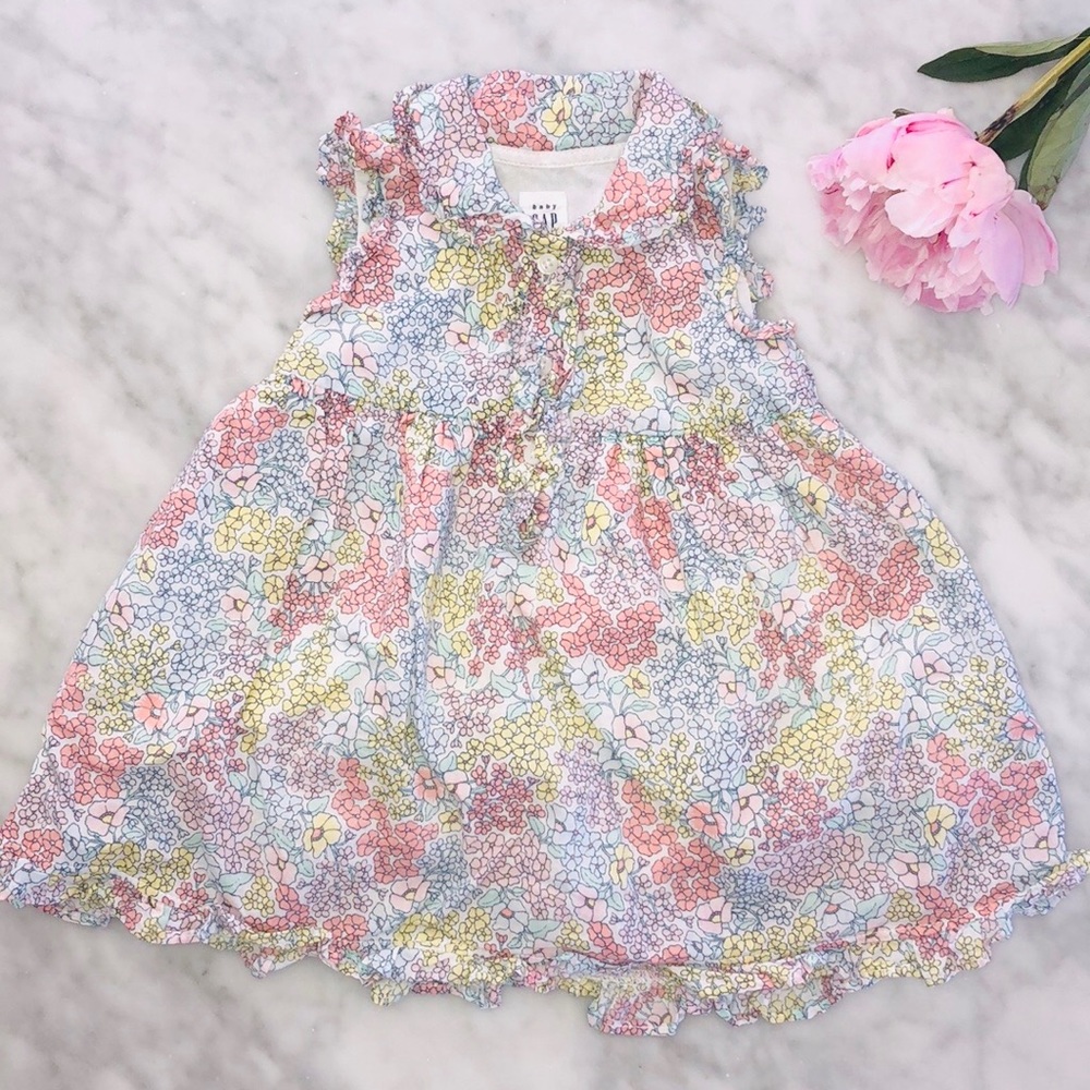 BABY GAP GIRL FLORAL DRESS 6-12 MONTHS